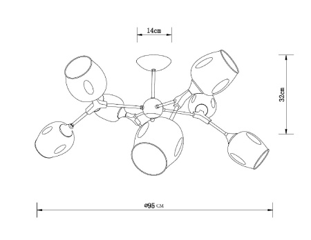 Люстра на штанге Arte Lamp Seppia A4211PL-8BK