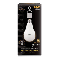 Лампа светодиодная аккумуляторная E27 10W 3000K матовая 102402100