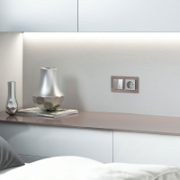 Выключатель Werkel Hammer двухклавишный с подсветкой серебряный W1220106