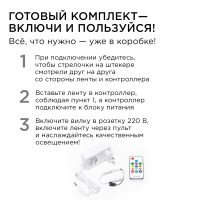Комплект адресной светодиодной ленты Apeyron 24В 14,4Вт/м smd5050 60д/м IP65 5м RGB (адаптер питания, контроллер) 10-96