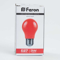 Лампа светодиодная Feron E27 3W красный Шар Матовая LB-375 25924
