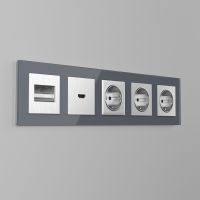 Накладка для розетки HDMI серебряный рифленый WL09-HDMI-CP Werkel