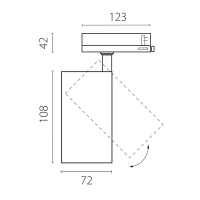 Трековый трехфазный светильник Quattro LED 36G с адаптером Lightstar Alta Base A5247QT36G