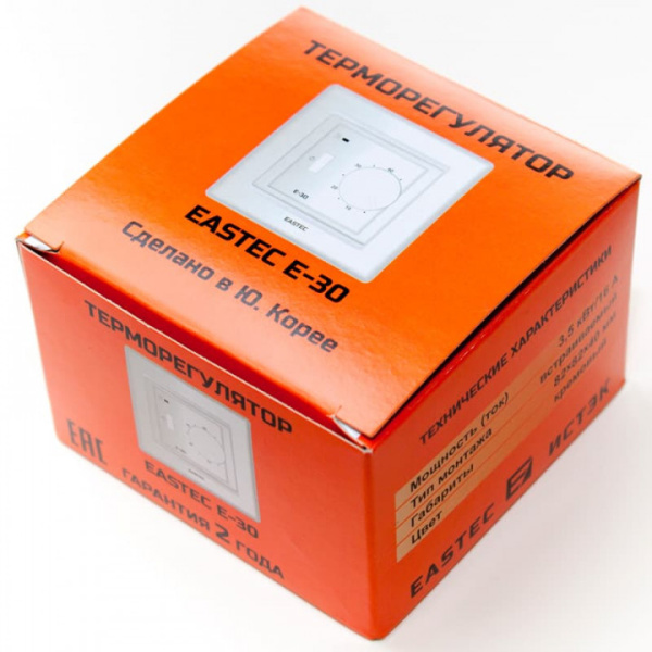 Терморегулятор для теплого пола Eastec E-30 механический кремовый