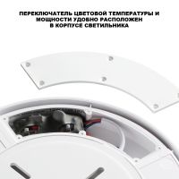 Уличный потолочный светильник с переключателем цв. температуры и мощности Novotech Street Opal 359727