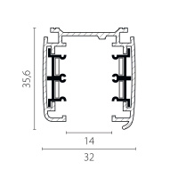 Шинопровод четырехконтактный трехфазный стыковочными пазами (плоские медные жилы), 2м Lightstar Quattro 504028-F