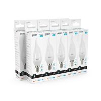 Лампа светодиодная Gauss E14 8W 4100K свеча на ветру матовая 34128