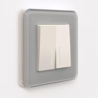 Выключатель двухклавишный с подсветкой (айвори матовый) W1120162 Werkel