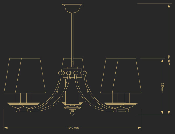 Подвесная люстра Kutek N Abazur N-ZW-5(P/A)