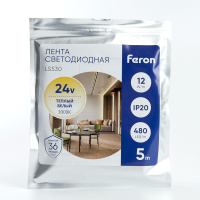 Светодиодная лента Feron 12W/m 480LED/m 2110SMD теплый белый 5M LS530 48270