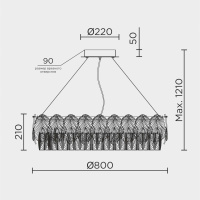 Подвесная люстра Modelux ML.7445.800 GD
