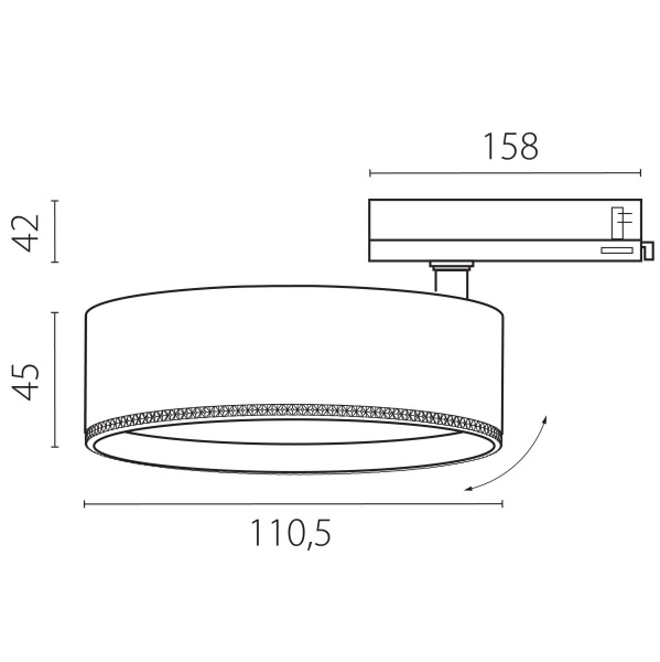 Трековый трехфазный светильник Quattro LED с адаптером Lightstar Alta Pro A5637QT