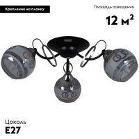 Потолочная люстра Reluce 22115-0.3-03 BK+CH