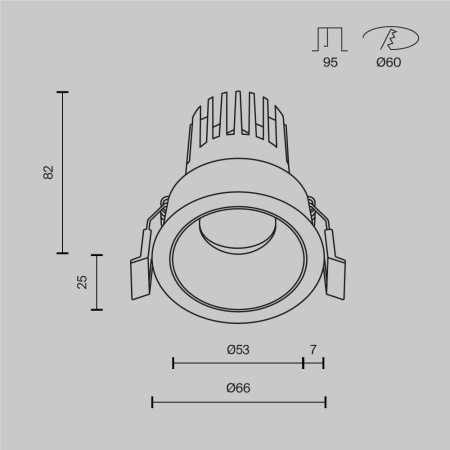 Встраиваемый светильник Maytoni Technical Dip DL115-10W-3K-W