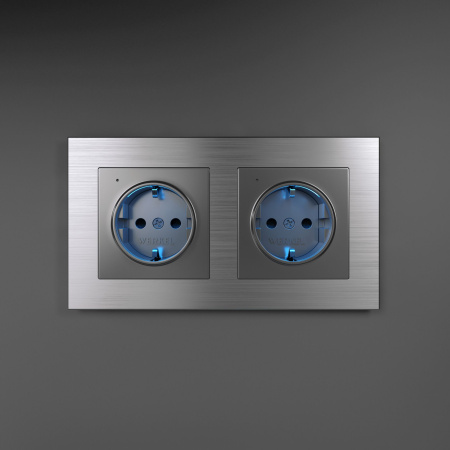 Рамка Aluminium на 2 поста алюминий WL11-Frame-02 Werkel