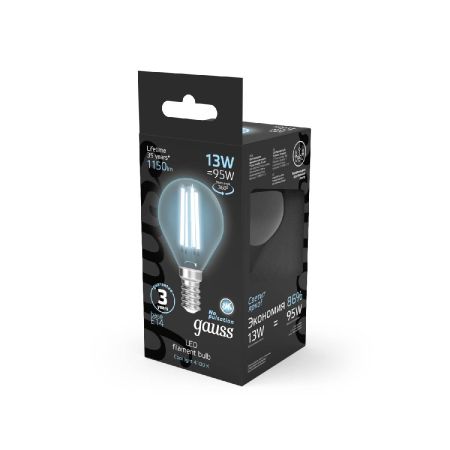 Лампа светодиодная Gauss Filament E14 13W 4100K 105801213