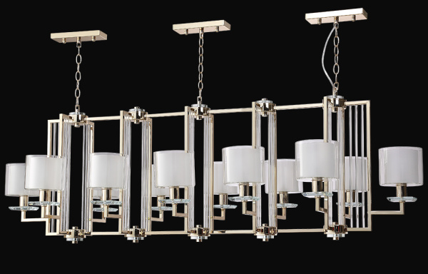 Подвесная люстра Crystal Lux NICOLAS SP12 L1600 GOLD/WHITE