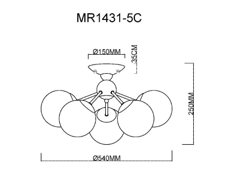 Потолочная люстра MyFar Kate MR1431-5C