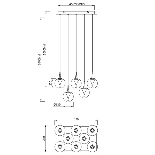 Подвесная люстра Mantra Andromeda 9081