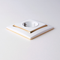 Рамка Snabb на 1 пост белый/золото WL03-Frame-01-white-GD Werkel