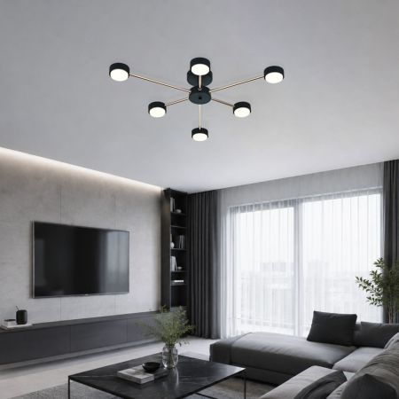 Потолочный светильник Escada Luminix 120008/6R Black/Gold ES0000094