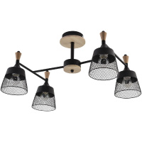 Люстра на штанге Reluce 01492-0.3-04 BK+WOOD