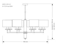 Потолочная люстра Kutek Mood Modesto MOD-ZW-8 (BC)
