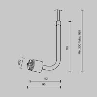 Заглушка для подвесного монтажа с вводом питания Maytoni Shelf CA024PL-P-B