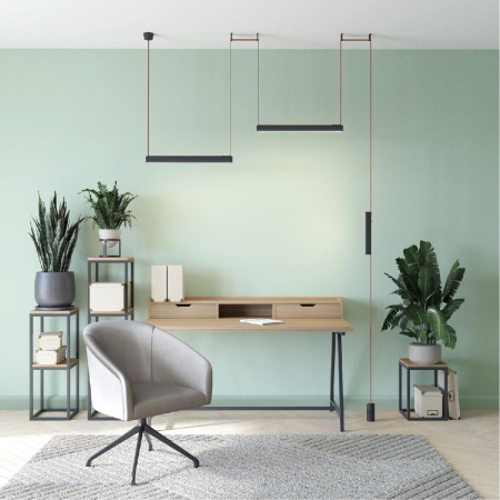 Трековый однофазный светильник Denkirs Belty Linear DK5575-BK