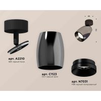 Комплект накладного светильника Ambrella light Techno Spot XM1123001 DCH/SBK/PBK черный хром/черный песок/черный полированный (A2210, C1123, N7031)