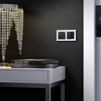 Выключатель двухклавишный проходной черный матовый WL08-SW-2G-2W Werkel