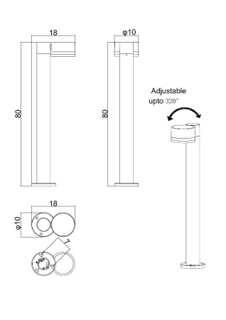Ландшафтный светильник Arte Lamp Nunki A1910PA-1BK