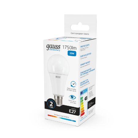 Лампа светодиодная Gauss E27 20W 6500K матовая 23239