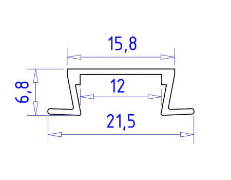 Алюминиевый встраиваемый профиль Ambrella Light Alum Profile GP1001BK