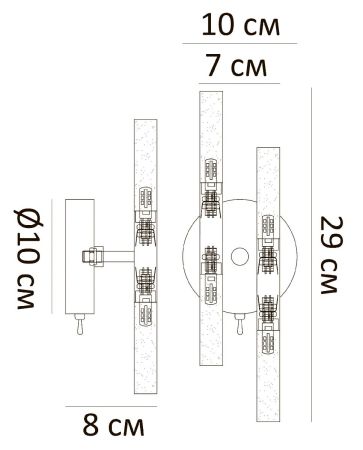 Настенный светильник Arte Lamp Ramona A7410AP-4CC
