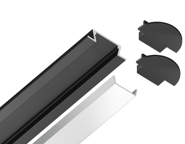 Алюминиевый встраиваемый профиль Ambrella Light Alum Profile GP1001BK
