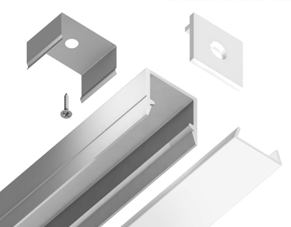 Профиль накладной для светодиодной ленты до 8мм Ambrella Light Illumination GP1650AL