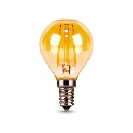 Лампа светодиодная филаментная Gauss E14 5W 2700К золотая 105801005