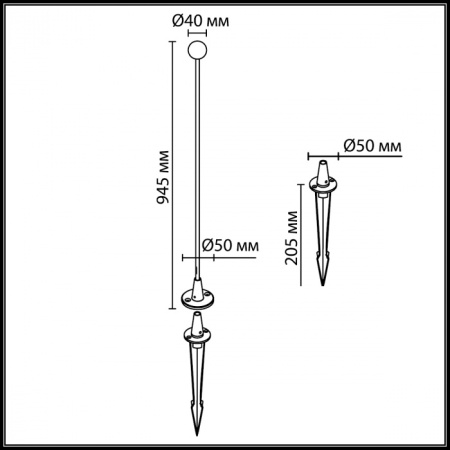 Ландшафтный светильник Odeon Light Nature Notte 7123/1GLA