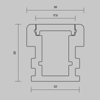 Алюминиевый профиль встраиваемый в пол 26x26 Maytoni Led Strip ALM-2626-S-2M 636016