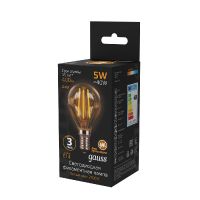 Лампа светодиодная филаментная Gauss E14 5W 2700К золотая 105801005