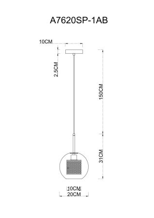 Подвесной светильник Arte Lamp Manchester A7620SP-1AB