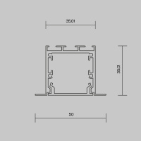Алюминиевый профиль встраиваемый с накладным фланцем 50x35 Maytoni Led Strip ALM-5035T-B-2M 632012