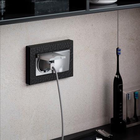 Рамка Werkel Hammer для двойной розетки черный W0082408