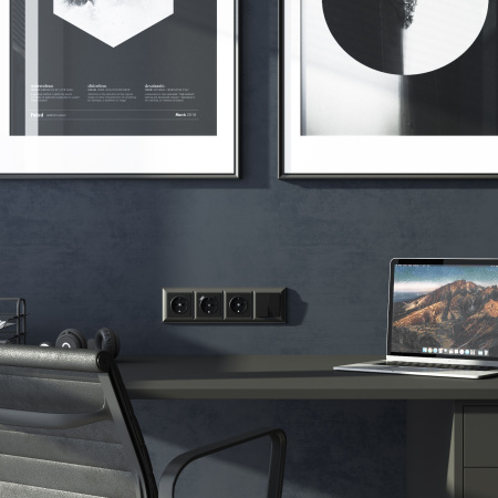 Рамка на 4 поста черный матовый WL14-Frame-04 Werkel