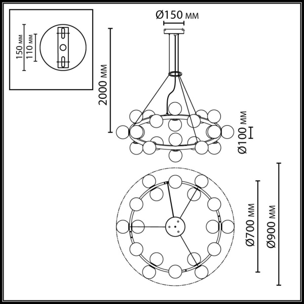 Подвесной светильник Odeon Light Midcent Magia 7109/24