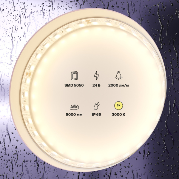 Светодиодная лента Maytoni Led Strip 24В 5050 21Вт/м 3000K 5м IP65 20025