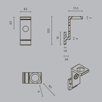 Комплект креплений для радиусного профиля с боковым свечением (2 шт.) Maytoni Led strip ALM-3535R-1MT
