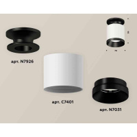 Комплект накладного светильника Ambrella light Techno Spot XS7401083 SWH/PBK белый песок/черный полированный (N7926, C7401, N7031)