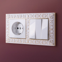 Выключатель трехклавишный белый WL01-SW-3G Werkel